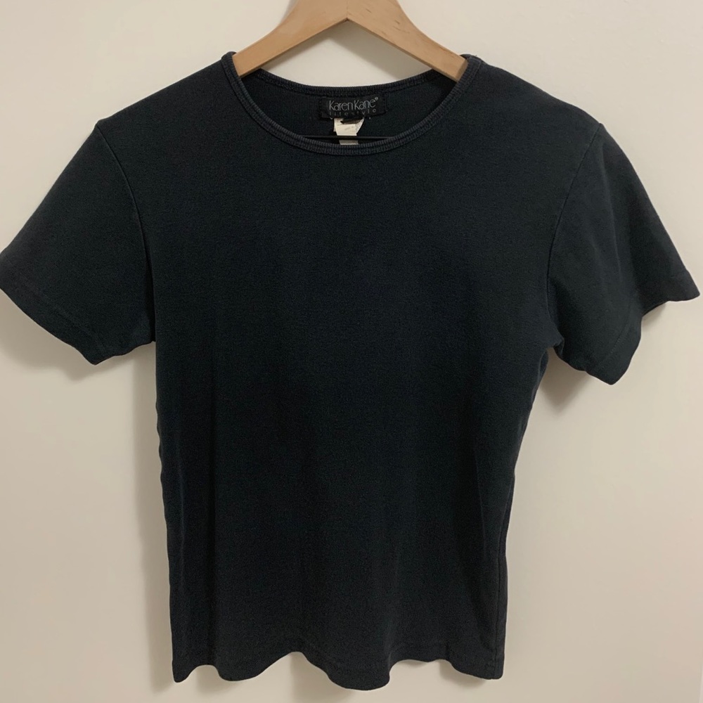 Vintage Karen Kane black ribbed tee